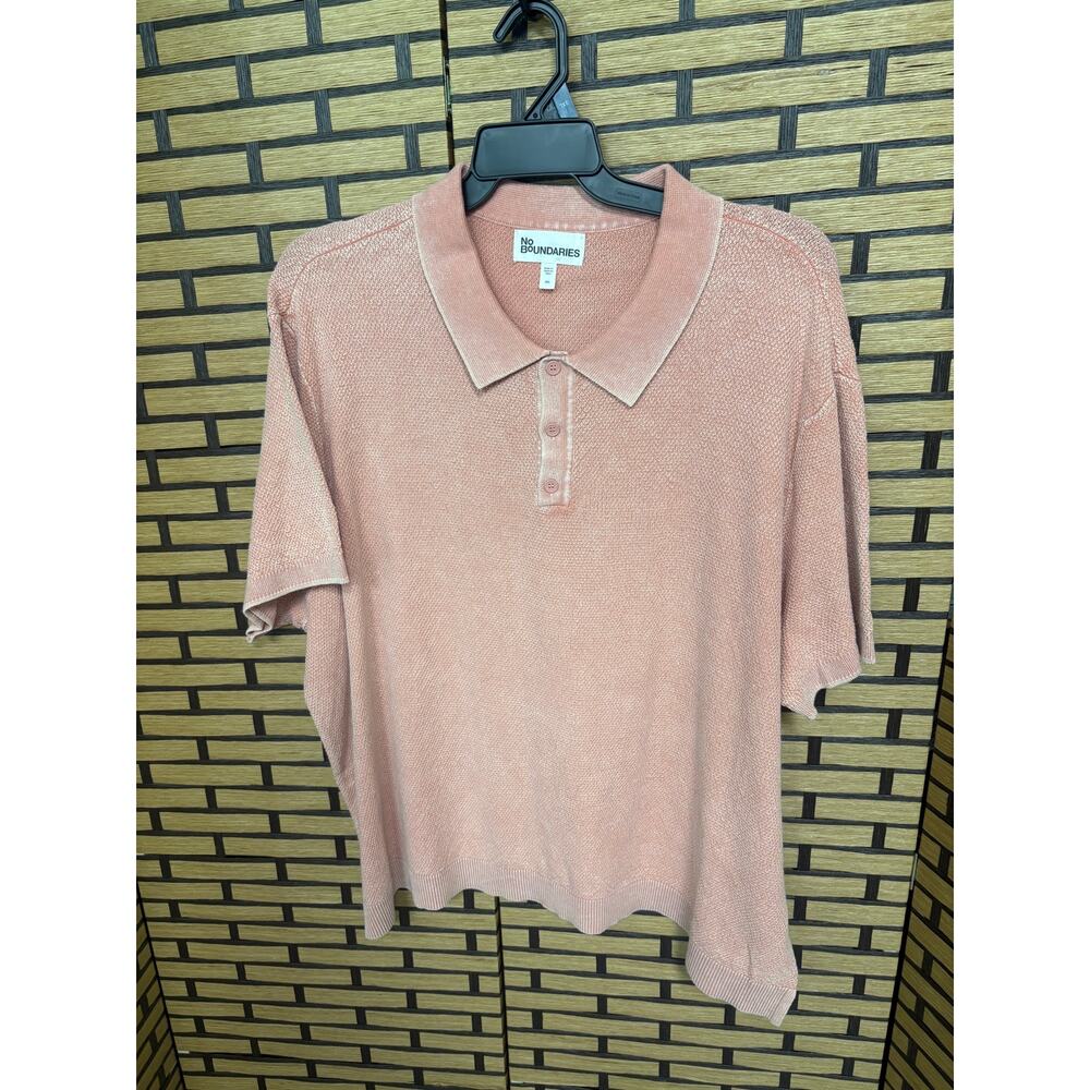 No Boundaries Pink Polo Size 3X